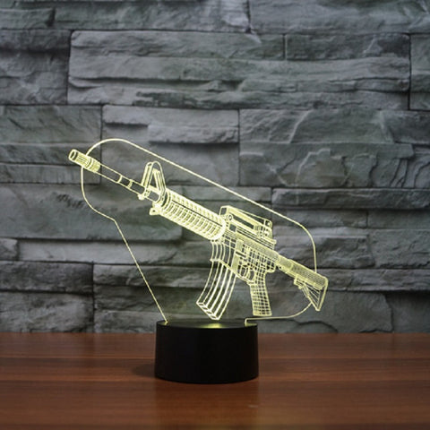 Submachine gun 3d Night lamp