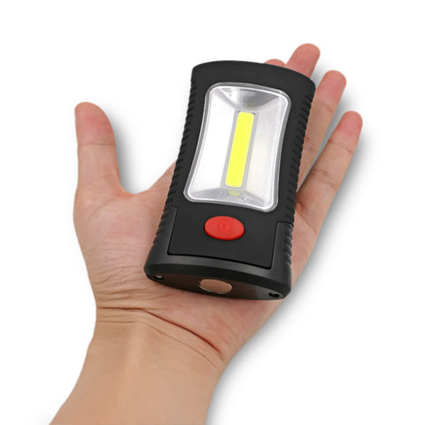 2-Mode COB LED Flashlight Magnetic Working Folding Hook Light 3x AAA