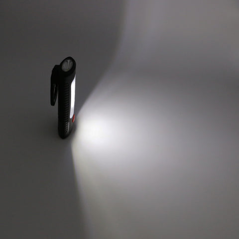 2-Mode COB LED Flashlight Magnetic Working Folding Hook Light 3x AAA
