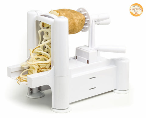 3 Cutting Blades Spiral Slicer Veggie Pasta Spaghetti Maker with Suction Base