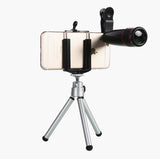 5in1 12X Zoom Camera Telephoto Lens Phone Telescope 3in1 Clip on Lens Kit Wide Angle Fish Eye Macro