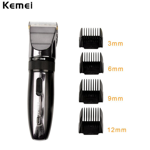 Kemei Electric Hair Clipper Rechargeable Hair Trimmer Shaver Razor Cordless 0.8-2.0mm Adjustable