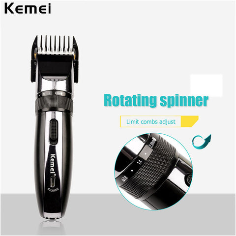 Kemei Electric Hair Clipper Rechargeable Hair Trimmer Shaver Razor Cordless 0.8-2.0mm Adjustable