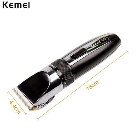 Kemei Electric Hair Clipper Rechargeable Hair Trimmer Shaver Razor Cordless 0.8-2.0mm Adjustable