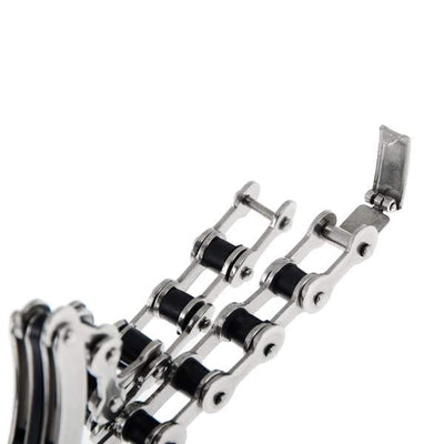 Stainless Steel Rubber Bike Bicycle Chain Bracelet