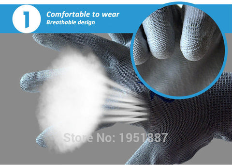 12 Pairs New Work Safety Gloves Nylon Knitted Gloves With PU Coated