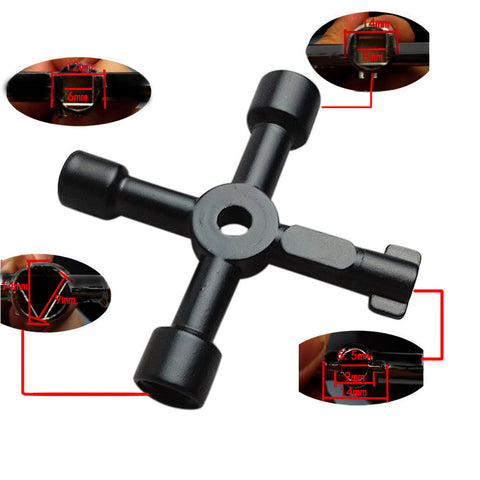 1Pc Universal Triangle KEY Cross 4 Way Black