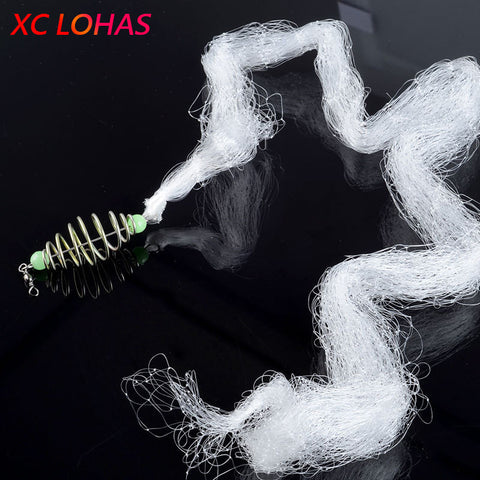 Copper Spring Shoal Fishing Net with Night Luminous Beads Ball Bearing