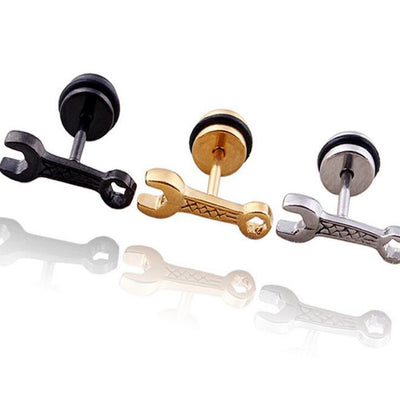Stainless Wrench Screw Stud Earring
