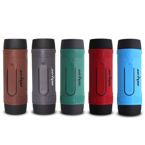 Zealot S1 Bluetooth Speaker Outdoor Bicycle Portable Subwoofer Bass Speakers 4000mAh Power Bank+LED light +Bike Mount+Carabiner