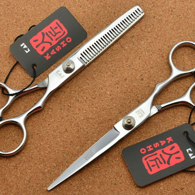 701# 6'' Japan Kasho TOP GRADE Hairdressing Scissors 440C 62HRC Bang Cut Barbers Cutting Scissors Thinning Shears