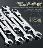 8-27mm Ratchet Gears Wrench Set flexible Open End