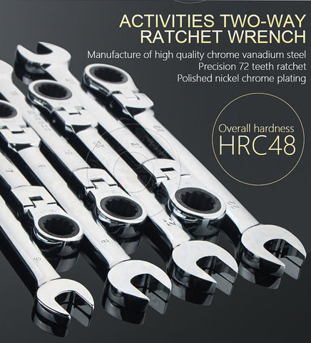8-27mm Ratchet Gears Wrench Set flexible Open End