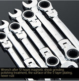 8-27mm Ratchet Gears Wrench Set flexible Open End