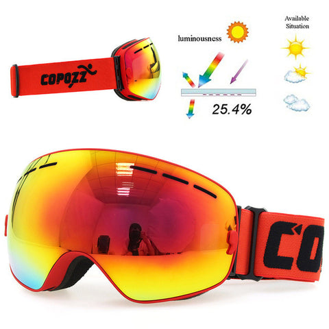 Ski goggles double layers UV400 anti-fog big ski mask glasses skiing men women snow