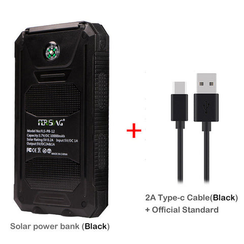 Solar Power Bank 10000mAh Waterproof