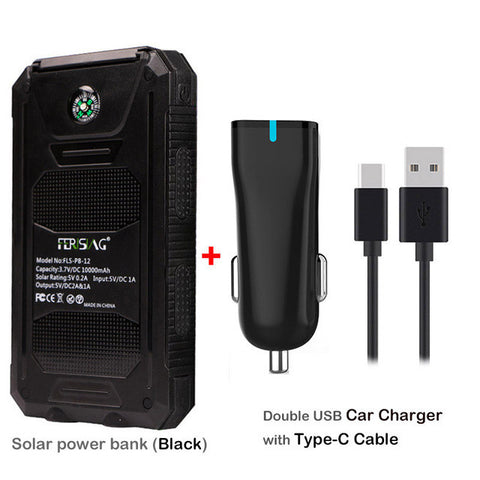 Solar Power Bank 10000mAh Waterproof