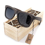 100% Natural Ebony Wooden Sunglasses Polarized With Wooden Gift Box