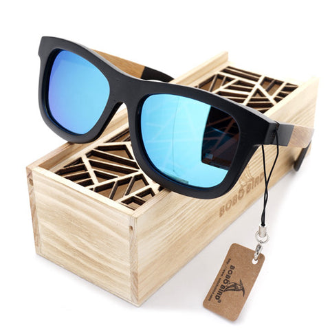 100% Natural Ebony Wooden Sunglasses Polarized With Wooden Gift Box