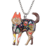 Alloy Enamel Siberian Husky Necklace Dog Jewelry Chain Collar