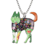 Alloy Enamel Siberian Husky Necklace Dog Jewelry Chain Collar