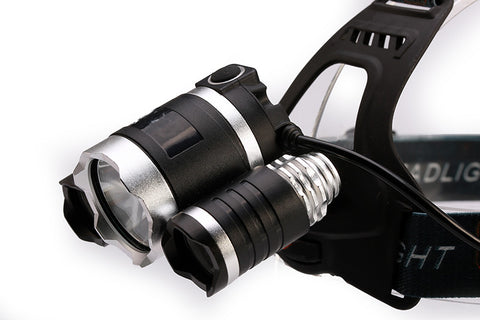 10000Lumen CREE XML T6+2R5 LED Headlight 4mode torch +2x18650 battery+EU/US Car charger
