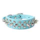 Punk Style Spiked Pet Dog Collar Round Bullet Nail Rivet Studded Collar Neck Strap Pitbull Collar PU Leather Pet roducts
