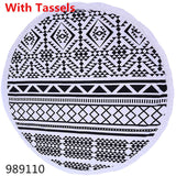 150CM Round Beach Towel With Tassels Microfiber Large