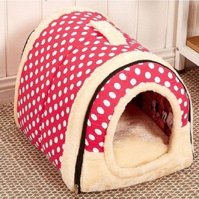 Dog House Nest With Mat Foldable Pet Dog Bed Cat Bed House Small Medium Dogs