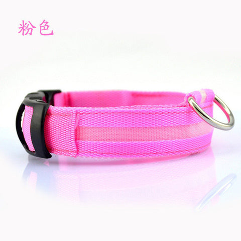 Nylon Pet Dog Collar LED Light Night Safety Light-up