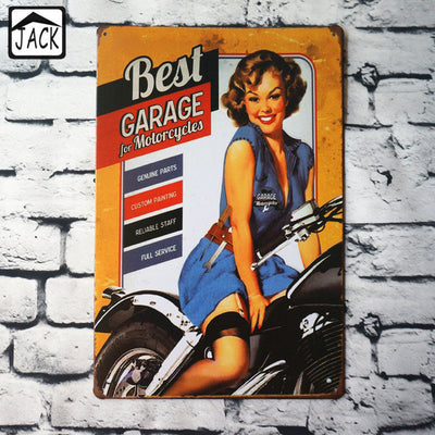 BEST GARAGE Vintage shop sign style made from 24 gauge metal with rusted corners look