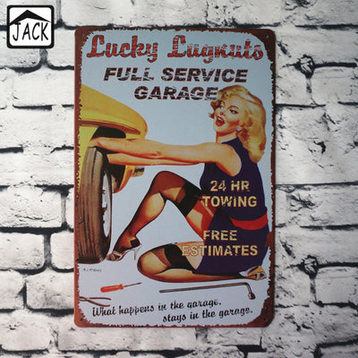FULL SERVICE GARAGE Vintage shop sign style made from 24 gauge metal with rusted corners look