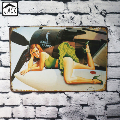 AIR PLANE Vintage shop sign style made from 24 gauge metal with rusted corners look