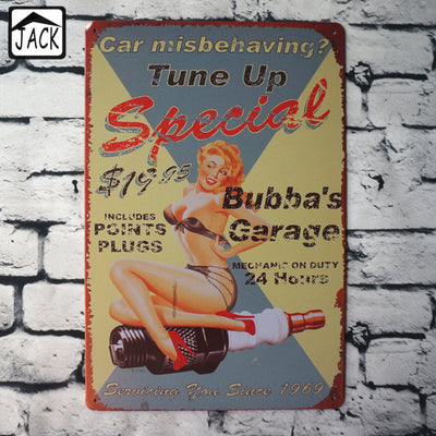 TUNE UP SPECIAL Vintage shop sign style made from 24 gauge metal with rusted corners look