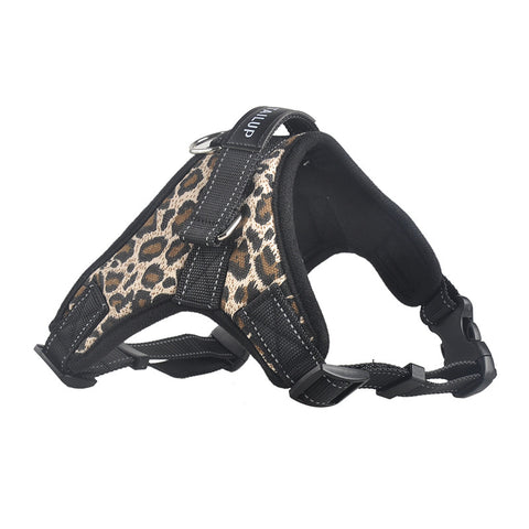 Hot Dog Adjustable Harness Pets Collar Leopard Campo Professional Out Door Dog Harness Hand Strap for Small Large Dogs Pitbulls