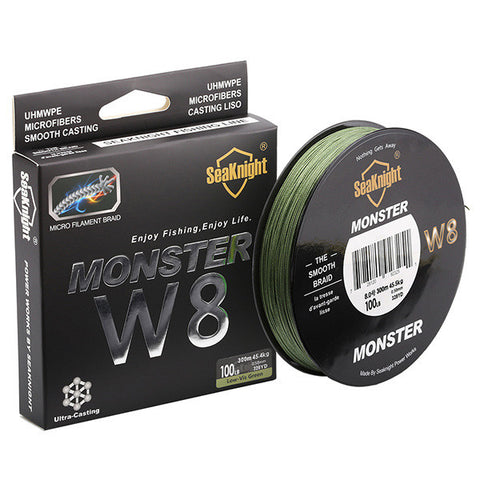 SeaKnight Monster W8 300M 8 Strands Fishing Line Multifilament Fishing PE Line 8 Weaves Strong Braided Wire 20LB 40LB 80LB 100LB