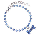 Crystal Rhinestone Necklace Bone Pattern Pendant Pet Puppy Collars Jeweled for dogs and cats