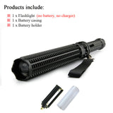 powerful telescoping led cree xml t6 flashlight tactical torch baton flash light self defense 18650 OR AAA 3000 lumens