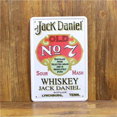 Jack Daniel Old NO 7 Brand Jennessee Whiskey Vintage Home Decor 20*30 cm Tin Sign Wall Decor