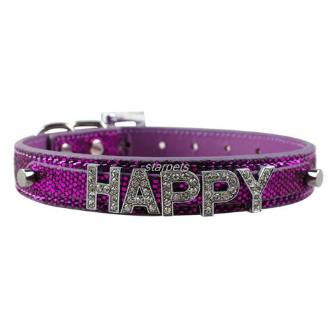 Bling Personalized Pet Dog Collar Rhinestone Customized Free Name Diamond Bucklet XS S M L