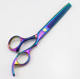 JAPAN rainbow hair cutting scissors high quality,professional barber hairdressing scissors hair thinning shears + bag