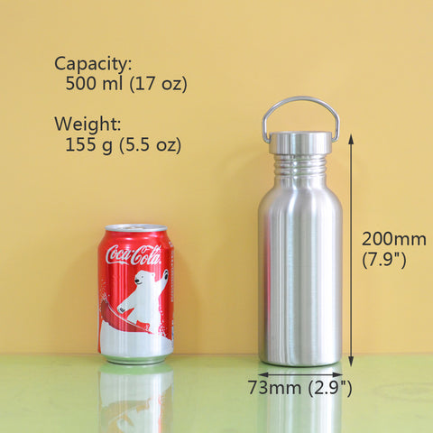 350-1000ml(12-35oz) BPA Free Full Stainless Steel Water Bottle Mug Cup for Yoga Biking Camping Hiking Travel, Standard Mouth