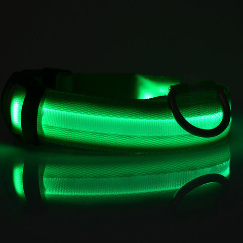 Nylon Pet Dog Collar LED Light Night Safety Light-up