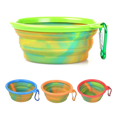 Camouflage Silicone Folding dog Bowls Portable Food Drinking Water