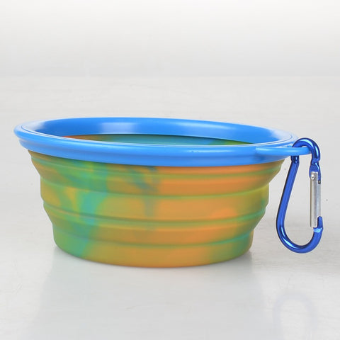 Camouflage Silicone Folding dog Bowls Portable Food Drinking Water