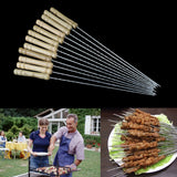 12Pcs New Hot Fashion BBQ Barbecue Skewer Grill Kabob Kebab Stick Flat Needle