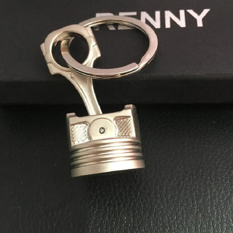 Big Piston Keychain  Polished Chrome