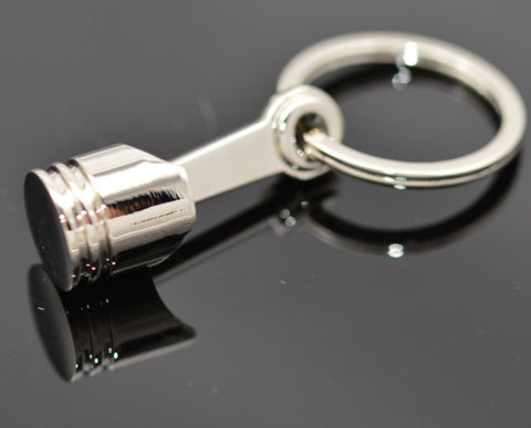 Big Piston Keychain  Polished Chrome