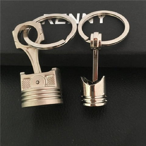 Big Piston Keychain  Polished Chrome