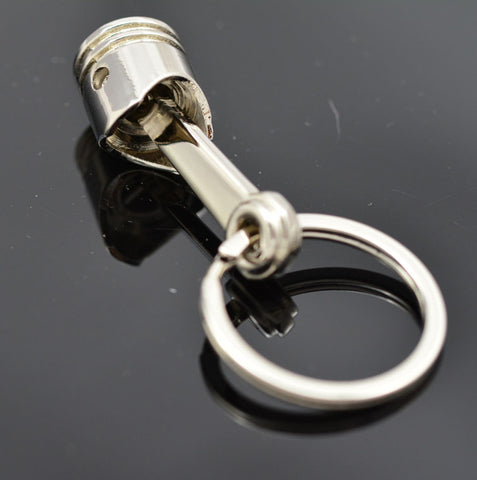 Big Piston Keychain  Polished Chrome